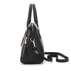 Damen hochwertige Tote-Handtasche mit stilvollem Krokodilleder-Look und abnehmbarem Schultergurt