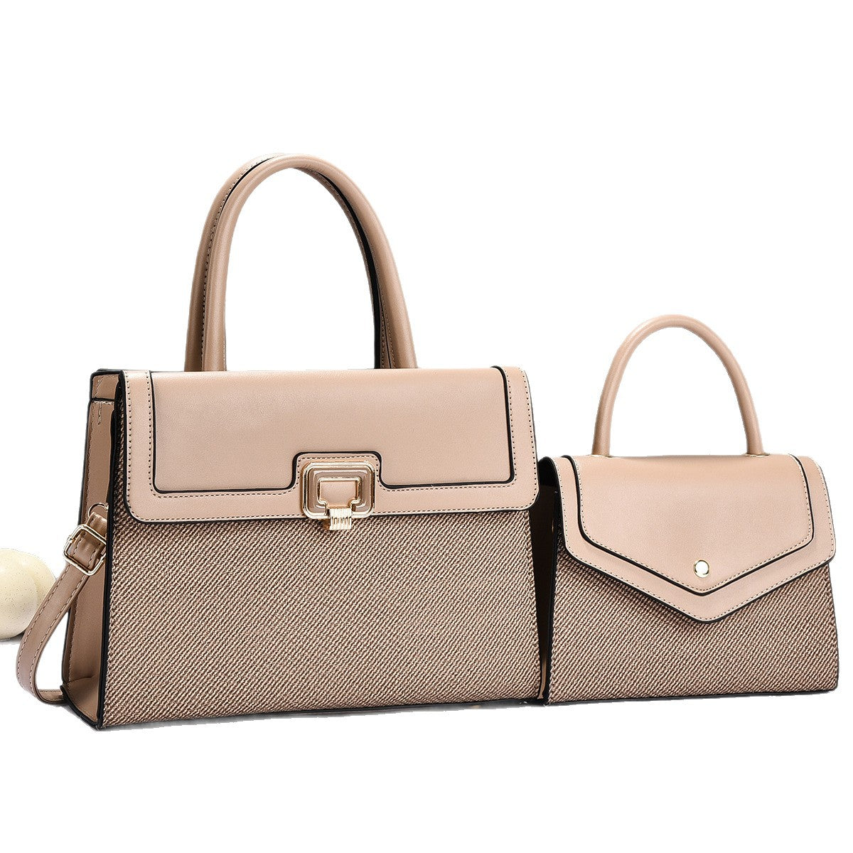 Damen Handtaschen-Set mit strukturiertem Design und eleganter Mini-Crossbody-Tasche