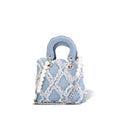 Damen Mini-Handtasche mit auffälligem gerafftem Design und Perlenakzenten