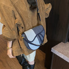 Damen-Schultertasche aus strapazierfähigem Denim mit verstellbarem Schulterriemen