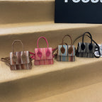 Damen Mini-Tasche mit gewebtem Design und abnehmbarem Schultergurt