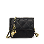 Damen Mini Umhängetasche mit glänzender Kette und charmantem Anhänger