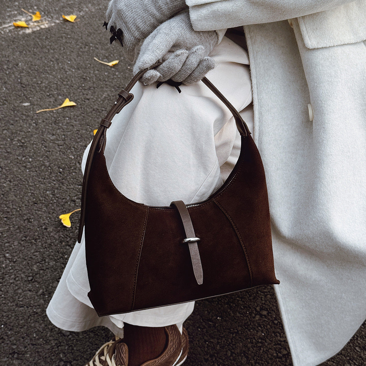 Damen hochwertige Hobo-Tasche aus Wildleder