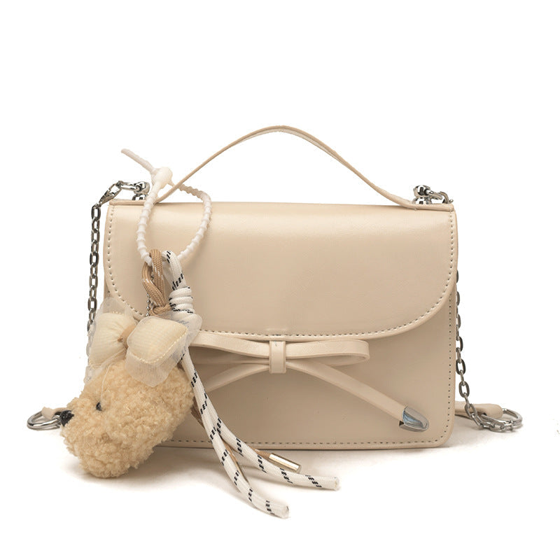 Damen elegante Mini-Handtasche mit süßem Anhänger