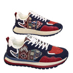 Damen sportliche Sneakers mit einem einzigartigen Textildesign und gepolsteter Sohle