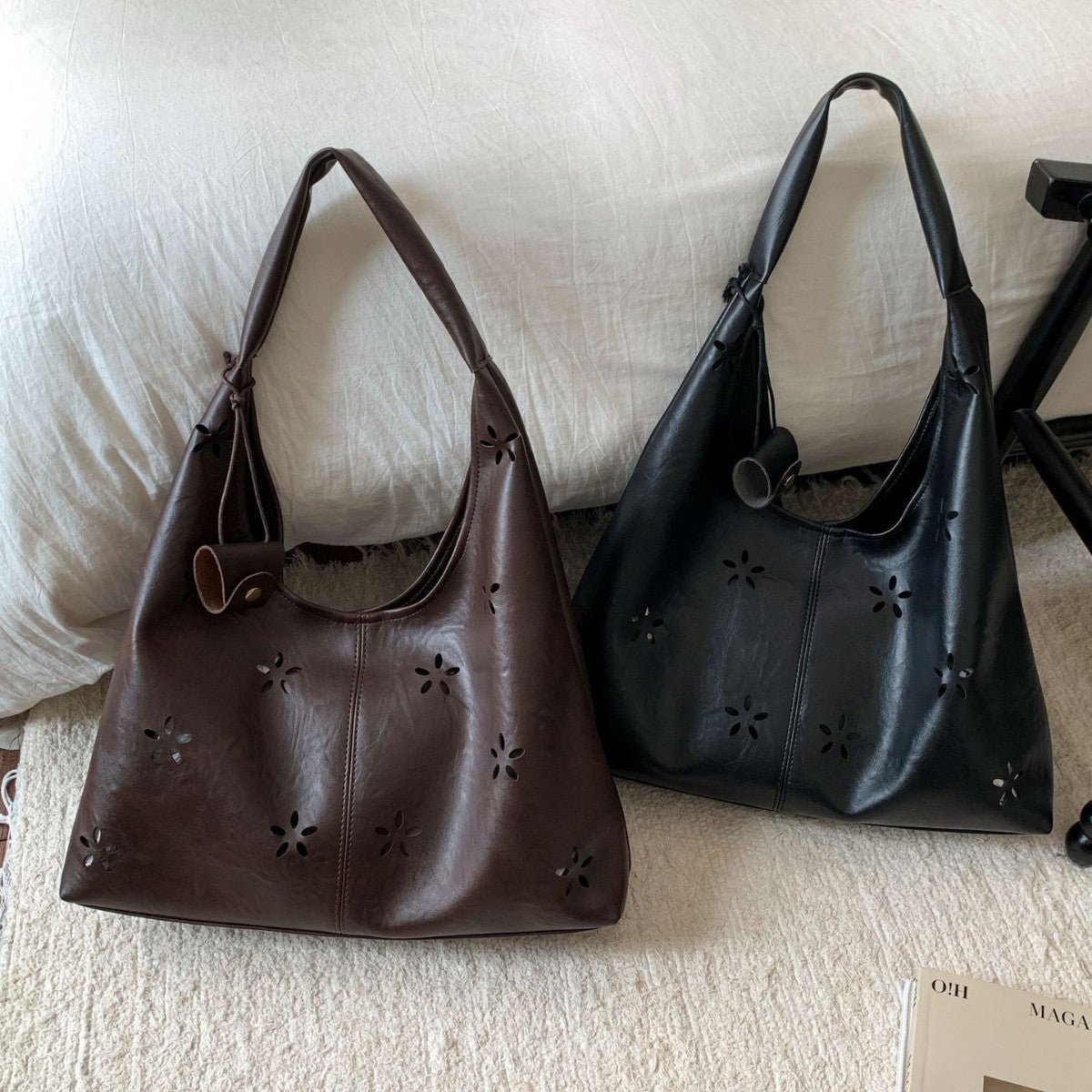 Damen Hobo Tasche mit floralem Design und praktischem Mini-Organizer