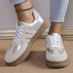 Damen Sport Sneaker mit Satin-Obermaterial und retro Design