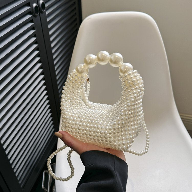 Damen Mini-Handtasche mit Perlenverzierung