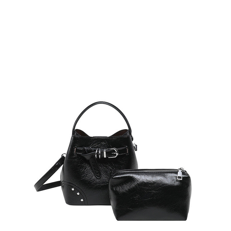 Damen stylische Mini-Bucket-Bag mit herausnehmbarem Kosmetiktäschchen