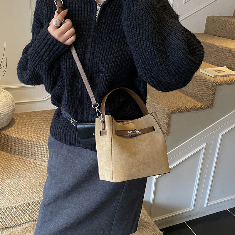 Damen elegante Wildleder Tote Bag