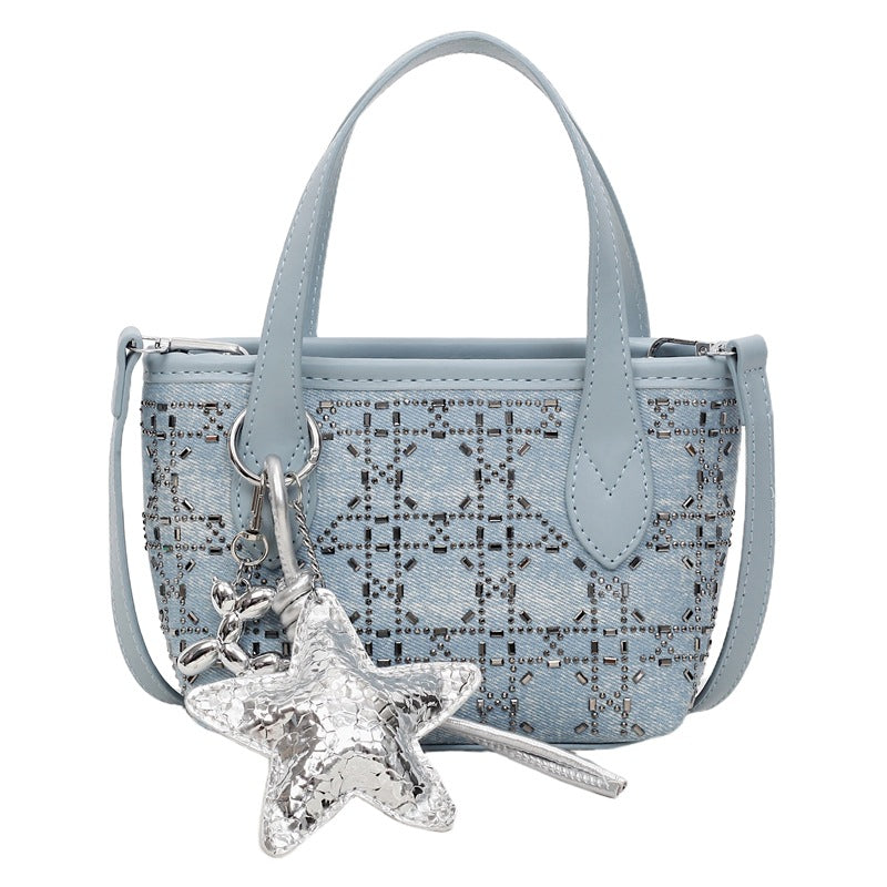 Damen Mini-Handtasche mit funkelndem Stern-Anhänger