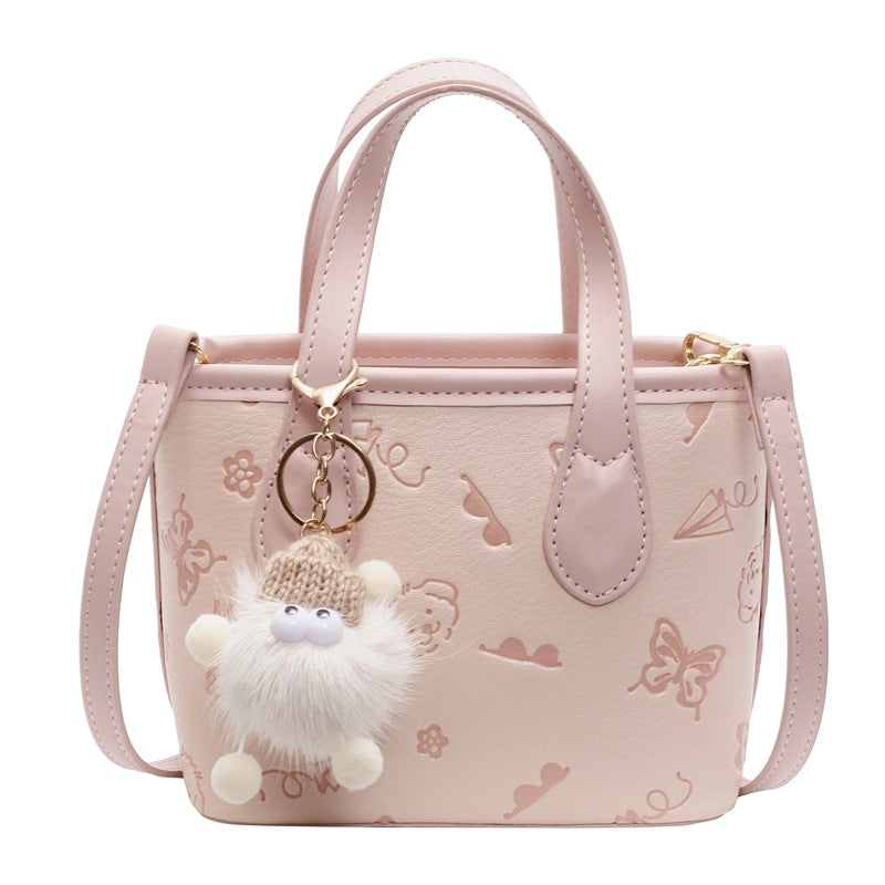 Damen Mini-Handtasche mit süßem Anhänger