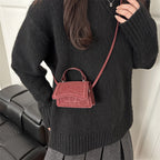 Damen Mini-Handtasche im Retro-Stil mit abnehmbarem Schulterriemen