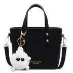 Damen Mini Tasche mit abnehmbarem Plüschanhänger