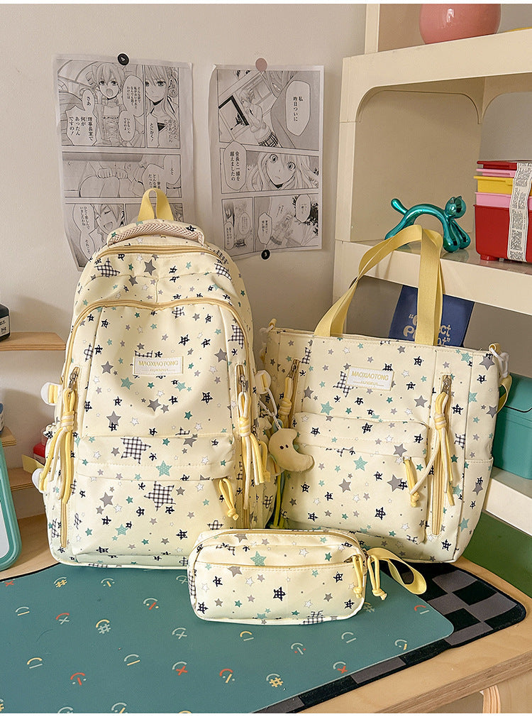 Sternenmuster Schulrucksackset