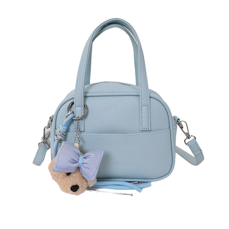 Damen Mini-Handtasche mit verspieltem Tieranhänger