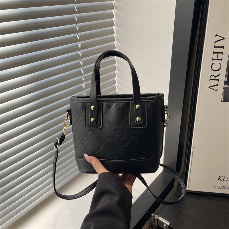 Elegante Mini-Eimer-Tasche für Damen mit abnehmbarem Schulterriemen