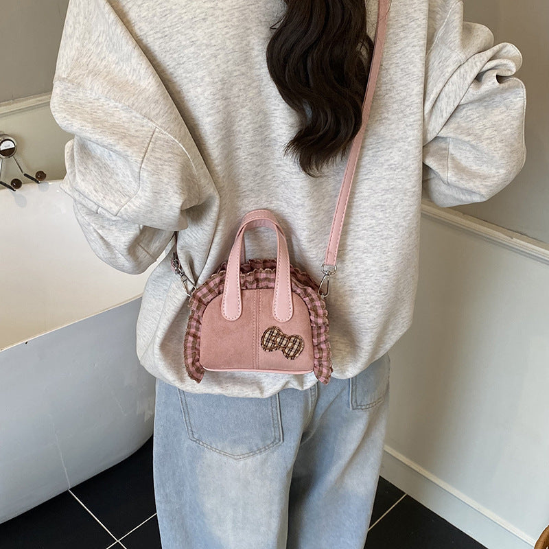 Damen Mini Hobo Tasche mit verspieltem Rüschendesign