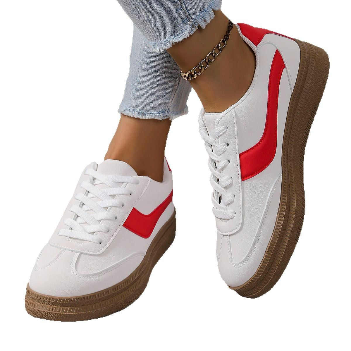 Damen Sport Sneakers mit stylischem Farbkontrast und rutschfester Sohle