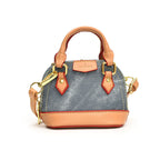 Damen Mini Hobo Tasche aus strukturiertem Kunstleder mit goldenen Akzenten