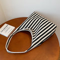 Damen Jute-Tote-Bag mit stilisiertem Streifenmuster