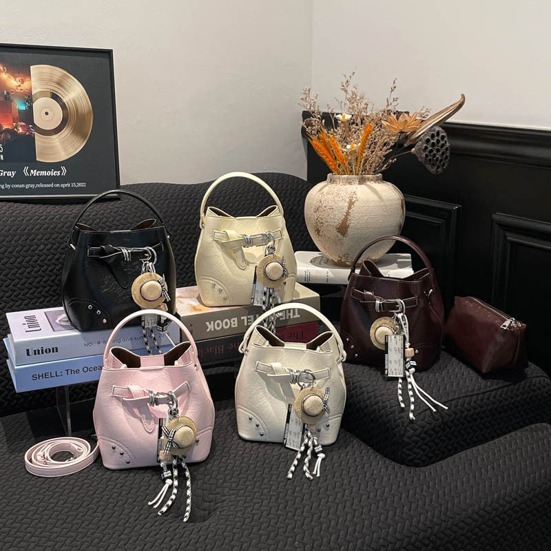 Damen stylische Mini-Bucket-Bag mit herausnehmbarem Kosmetiktäschchen
