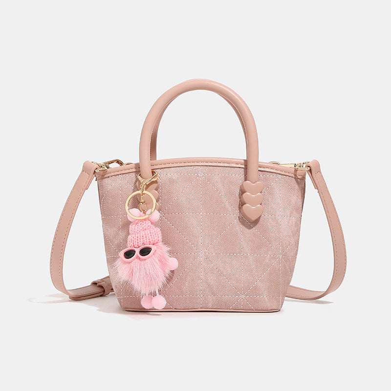 Damen Mini-Handtasche mit verspieltem Ketten-Anhänger