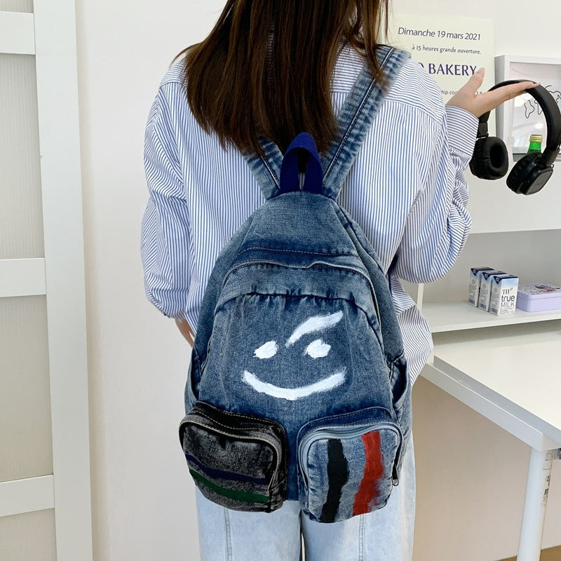 Künstlerischer Denim-Rucksack