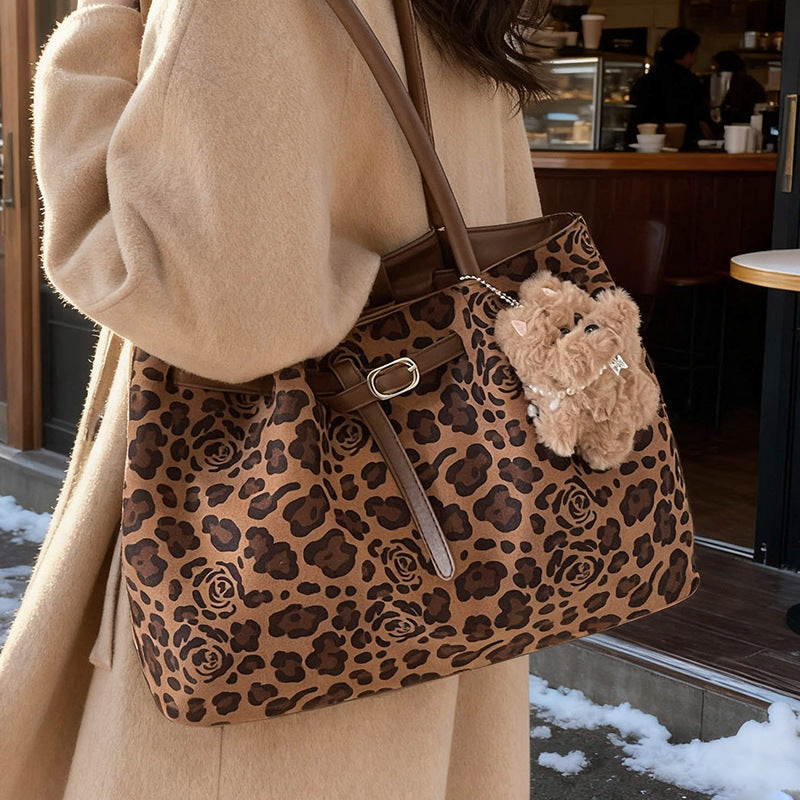 Damen Shopper Tasche mit floralem und tierischem Design