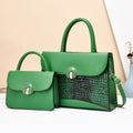 Damen Handtaschen-Set mit luxuriösem Krokodilleder-Design