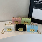 Damen elegante Mini-Handtasche mit goldener Verschlussmechanismus