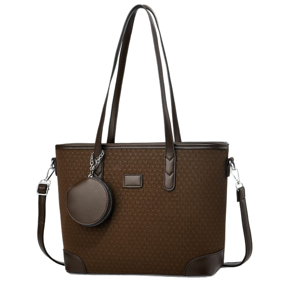 Damen elegante Handtasche mit texturiertem Design und abnehmbarem Geldbeutel