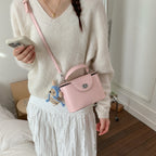 Damen Mini-Handtasche mit süßem Tier-Anhänger