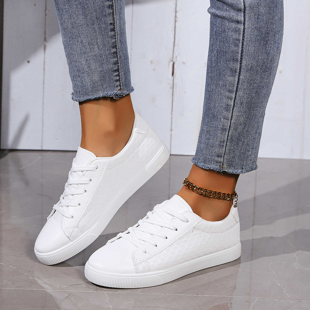 Damen atmungsaktive Sneaker mit strukturierter Oberflächenverarbeitung