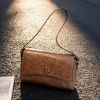 Damen elegante Schultertasche aus strukturiertem Leder