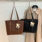 Damen modische Tragetasche mit Leopardenmuster und praktischem Innenfach
