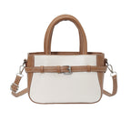Damen elegante Mini-Handtasche mit doppeltem Tragegriff und abnehmbarem Schulterchain