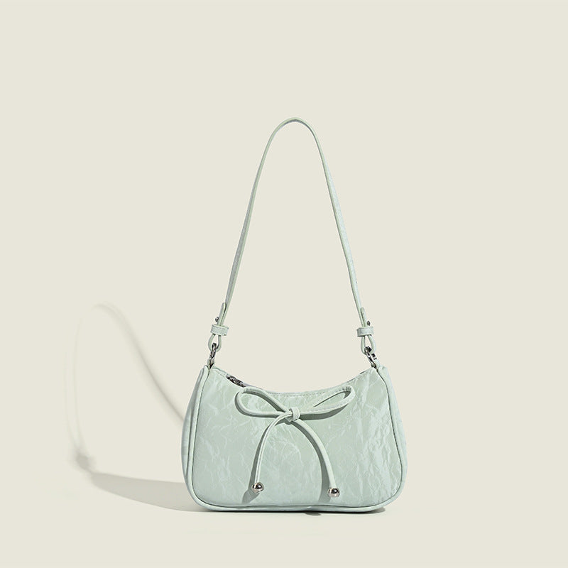 Damen elegante Mini-Handtasche mit verspieltem Kordelzug