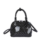Damen Mini-Handtasche mit verspieltem Punkte-Muster und abnehmbarem Schultergurt