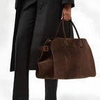 Große Wildleder Schulterhandtasche
