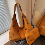 Damen-Hobo-Tasche mit floralem Akzent und praktischem Mini-Brieftasche