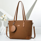 Damen elegante Handtasche mit texturiertem Design und abnehmbarem Geldbeutel