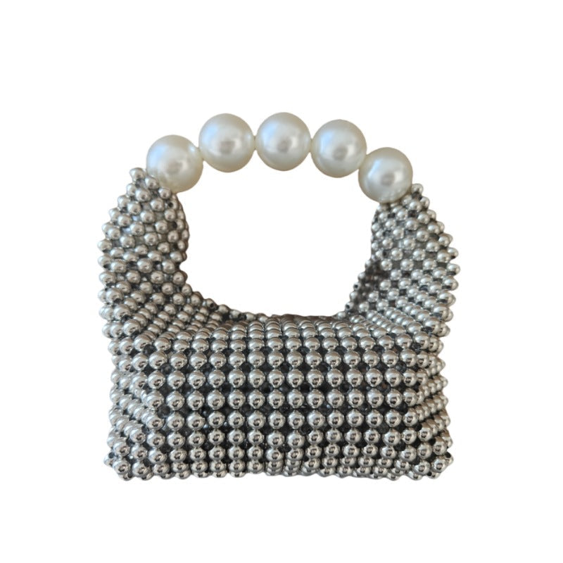 Damen Mini-Handtasche mit Perlenverzierung