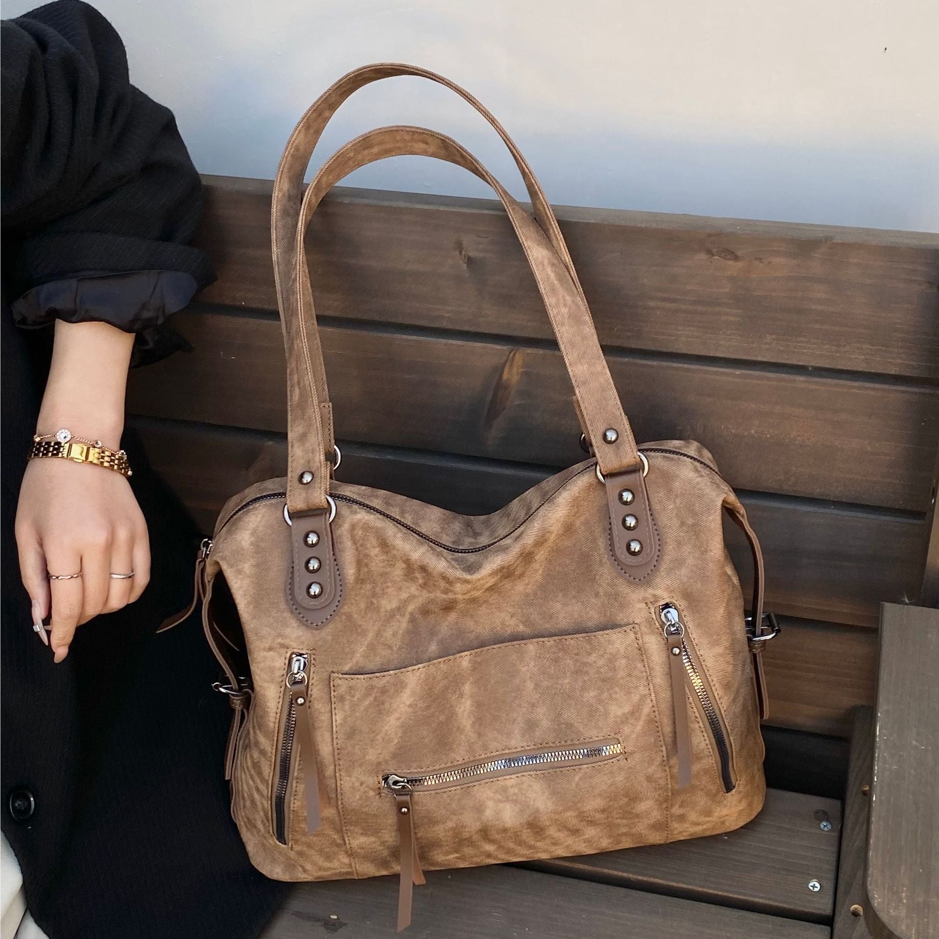 Damen große Schultertasche