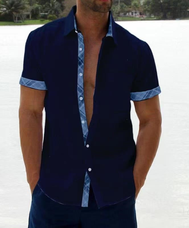 Chemise légère bleue pour homme