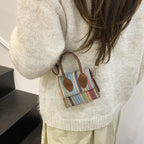 Damen Mini-Tasche mit gewebtem Design und abnehmbarem Schultergurt