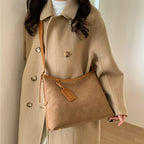 Damen elegante Schultertasche aus weichem Leder
