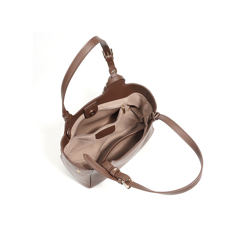 Damen Hobo-Tasche aus hochwertigem Leder mit abnehmbarem Mini-Brieftasche