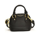 Damen Mini Hobo Tasche aus strukturiertem Kunstleder mit goldenen Akzenten