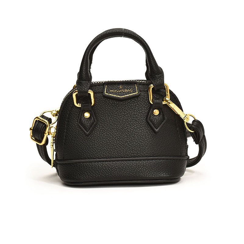 Damen Mini Hobo Tasche aus strukturiertem Kunstleder mit goldenen Akzenten